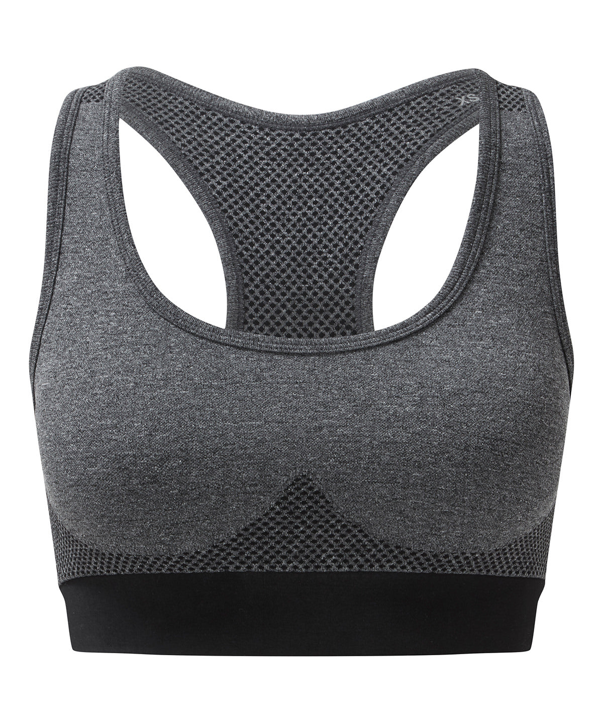 Black Melange - TriDri® seamless '3D fit' multi-sport sculpt bra - GarmentEmbroidery