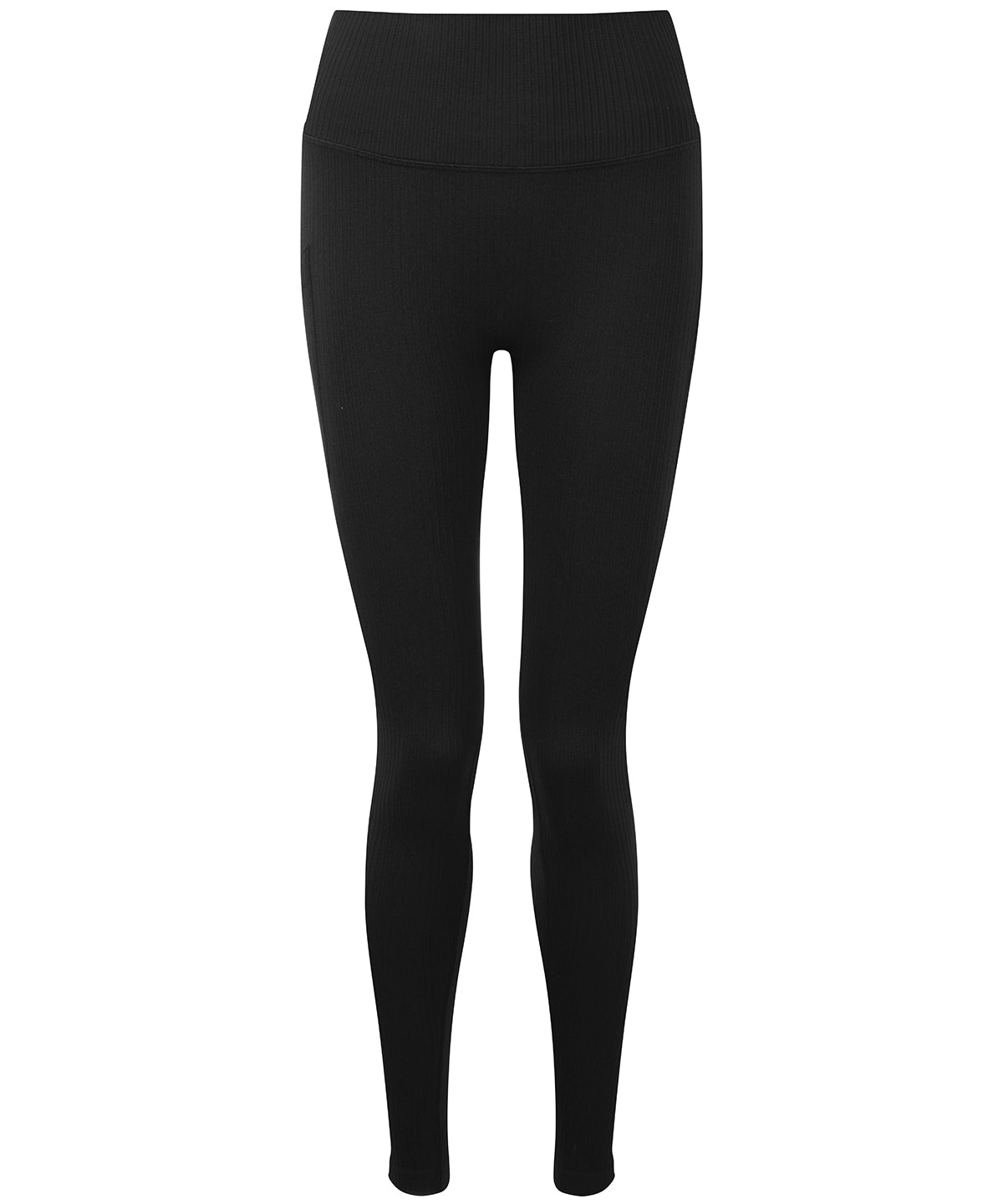 Black - Women's TriDri® ribbed seamless 3D fit multi-sport leggings - GarmentEmbroidery