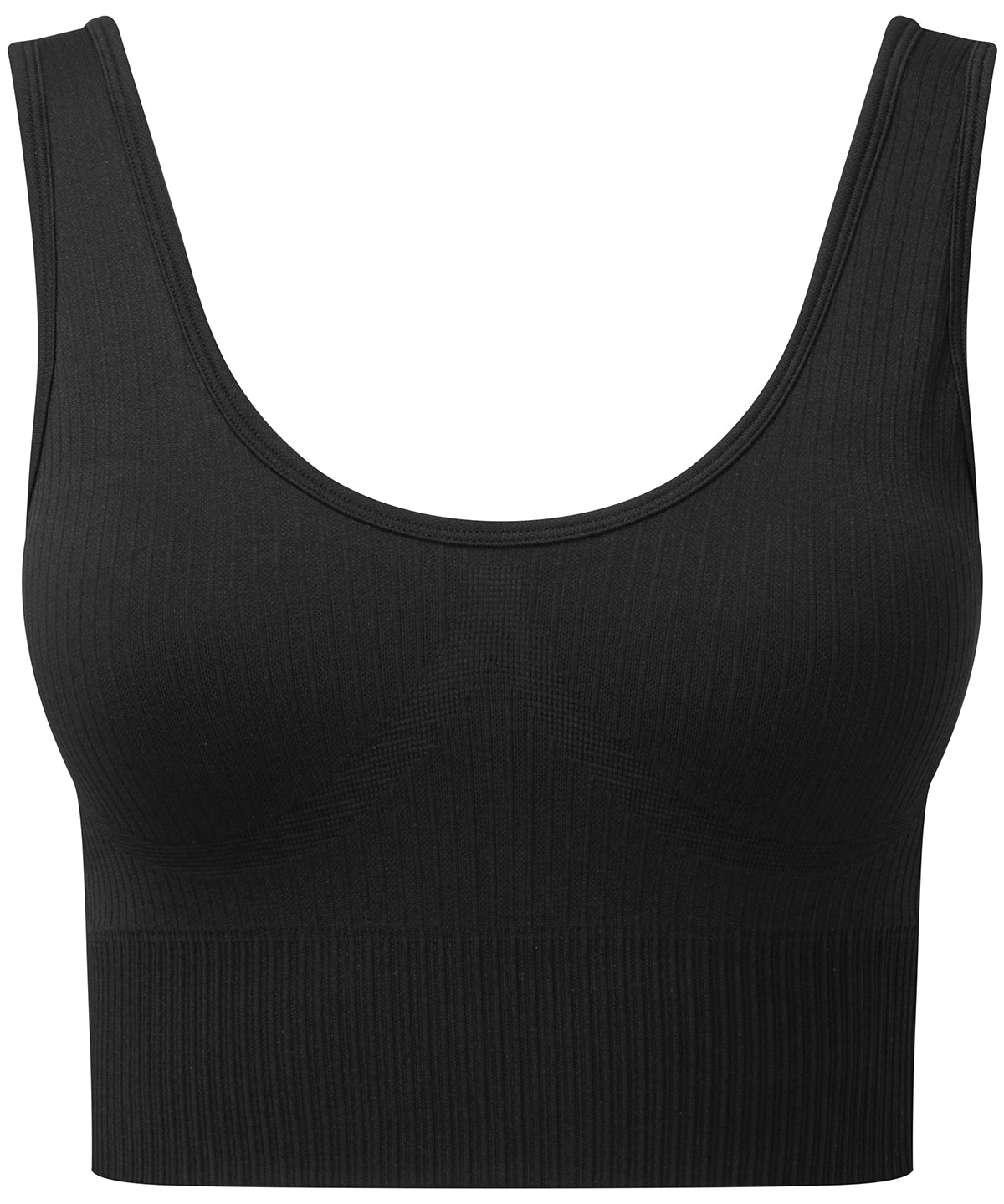 Black - Women's TriDri® ribbed seamless 3D fit multi-sport bra - GarmentEmbroidery