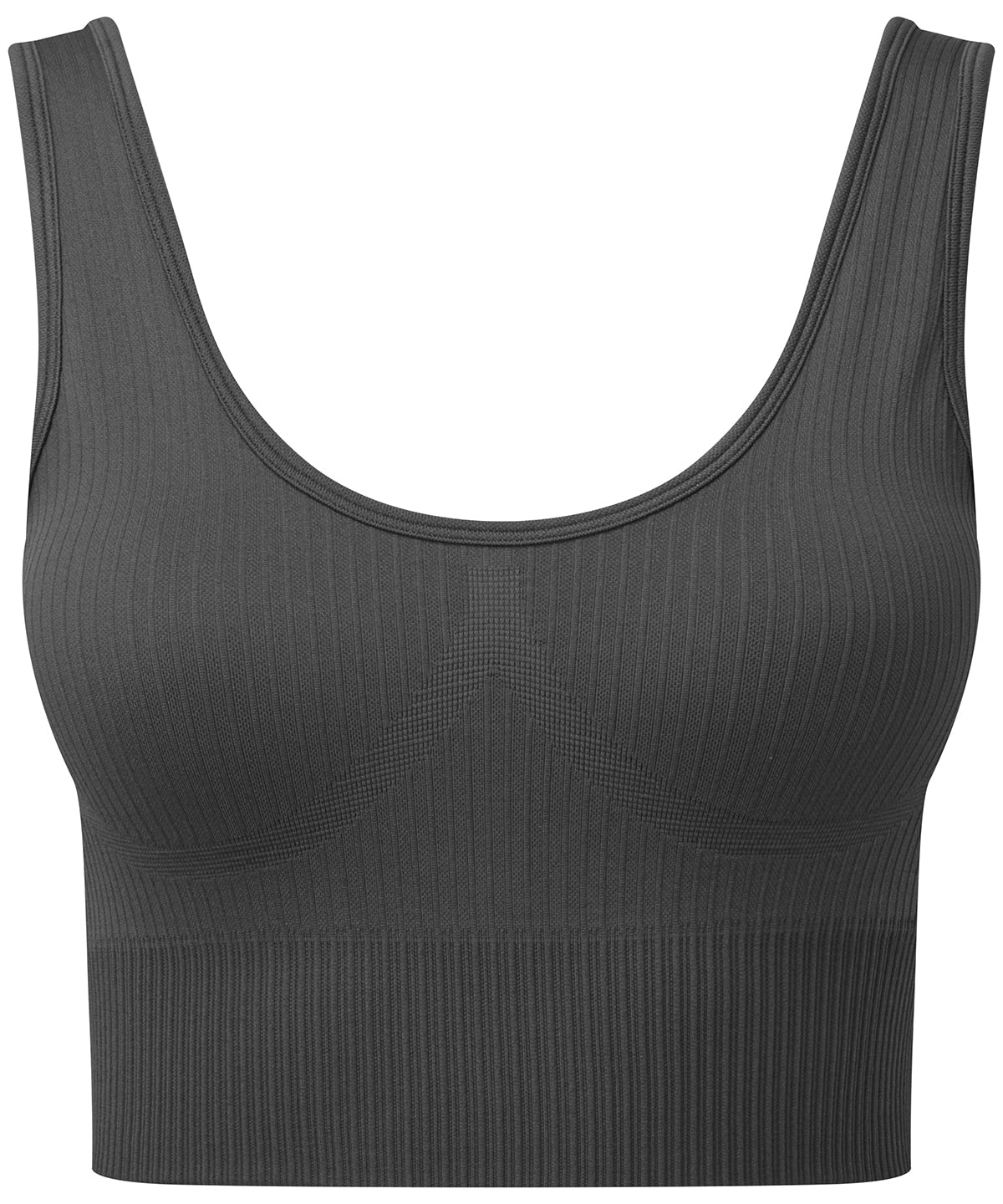 Charcoal - Women's TriDri® ribbed seamless 3D fit multi-sport bra - GarmentEmbroidery