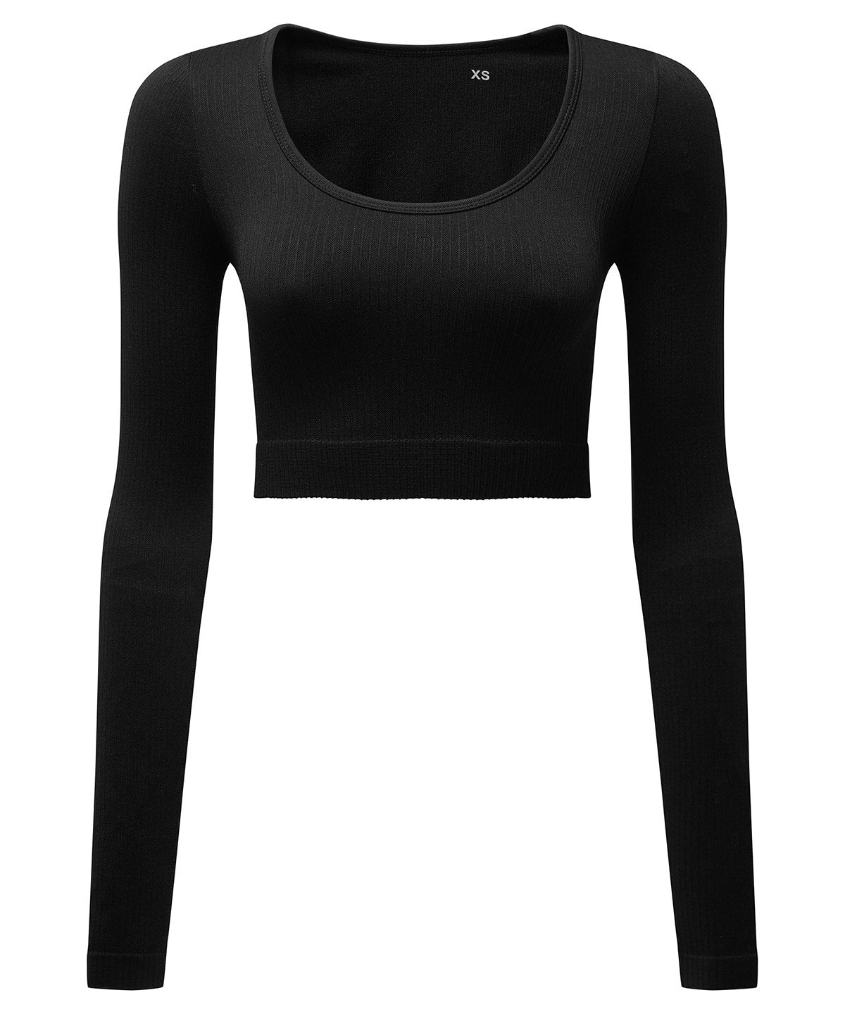 Black - Women’s TriDri® ribbed seamless '3D Fit' crop top - GarmentEmbroidery