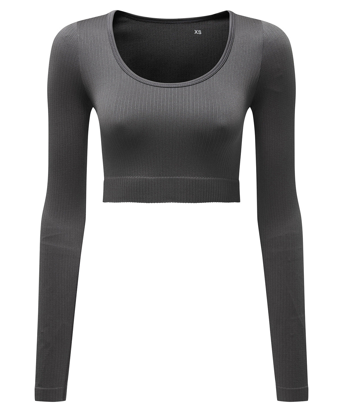 Charcoal - Women’s TriDri® ribbed seamless '3D Fit' crop top - GarmentEmbroidery