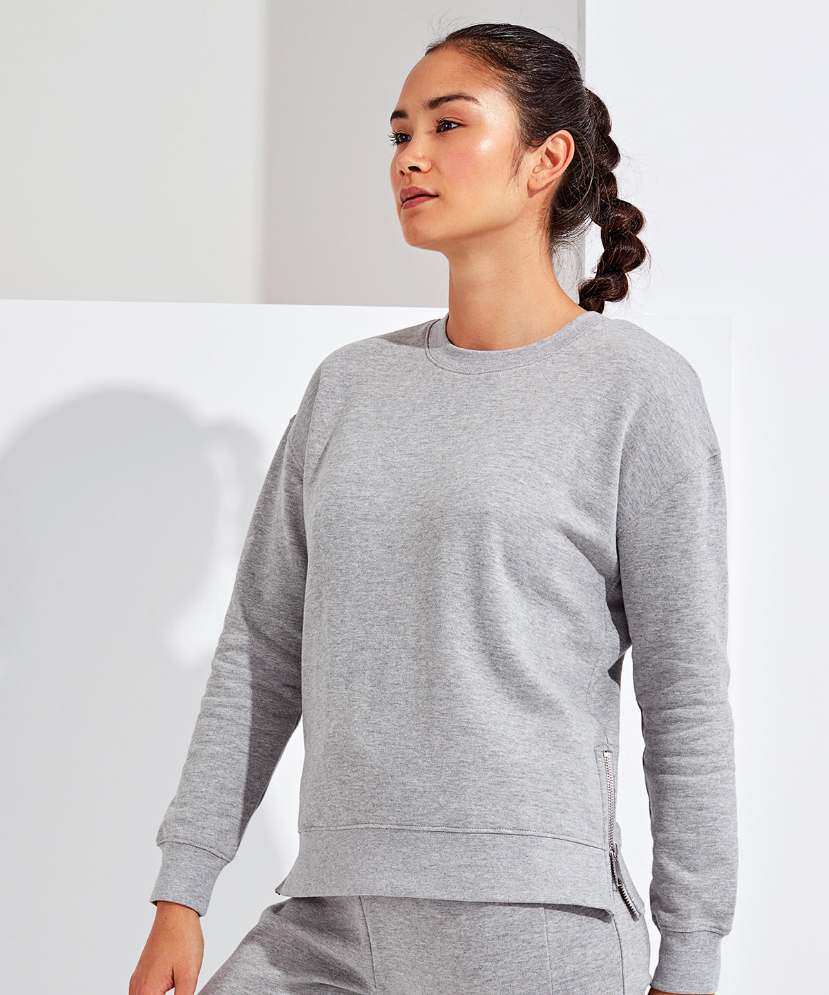 Heather Grey - Women's TriDri® Recycled Chill Zip Sweatshirt - GarmentEmbroidery