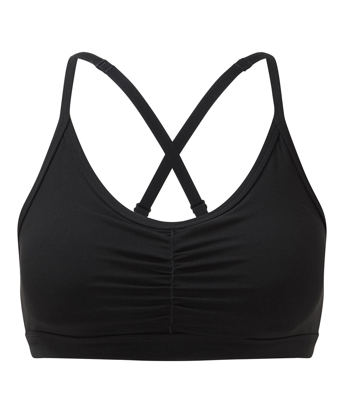 Black - Women's TriDri® ruched sports bra (medium impact) - GarmentEmbroidery