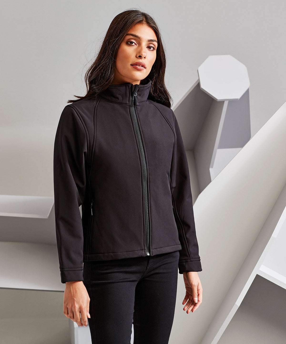 Navy - Women's softshell jacket - GarmentEmbroidery