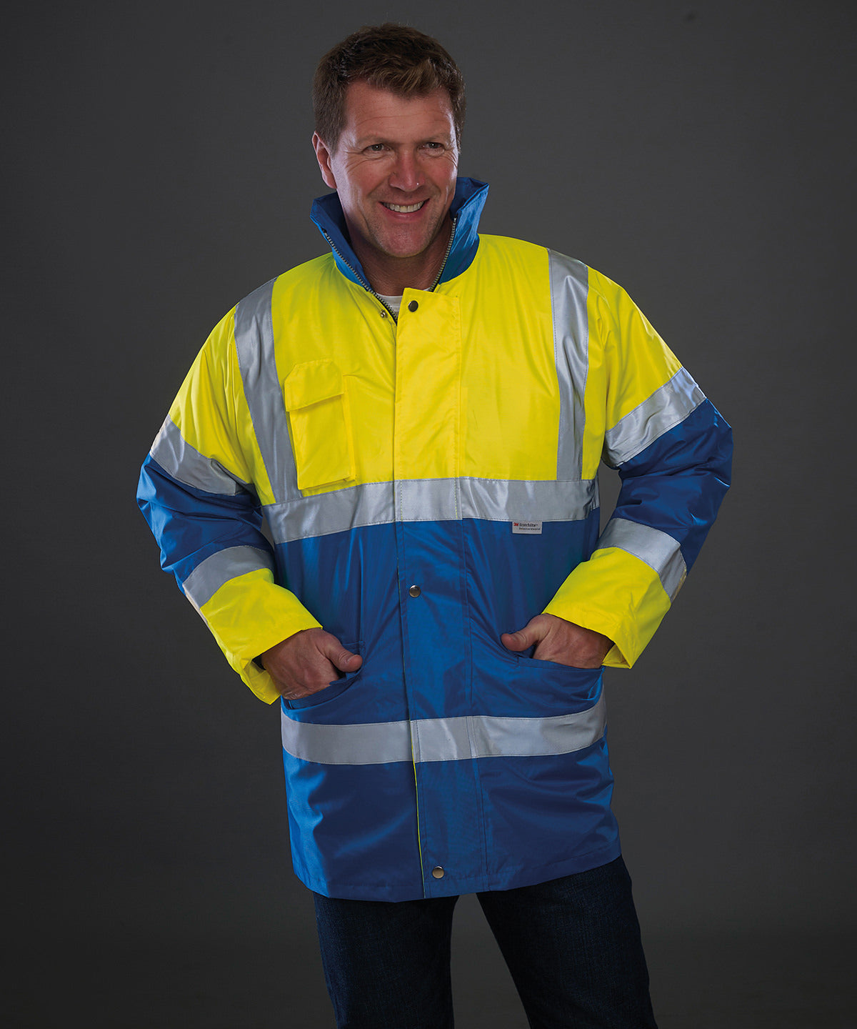 Yellow/Red - Hi-vis contrast jacket (HVP303) - GarmentEmbroidery